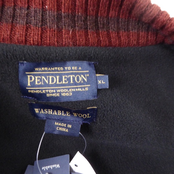 Pendleton Fleece Lined Washable Shetland Wool Cardigan Sweater Vest Full Zip NWT - Picture 4 of 8